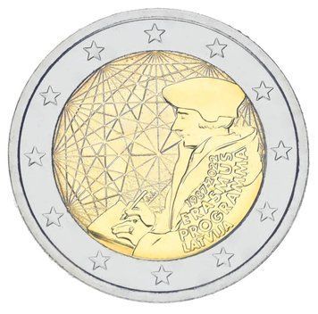 Coin Latvia 2 euro 2022 Bimetal UNC 35th anniversary of the Erasmus program