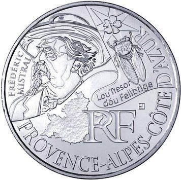 Франція 10 євро 2012 &laquo;Регіони Франції - Прованс, Альпи, Лазурний берег&raquo; Срібло UNC (KM#1884) М03025 фото