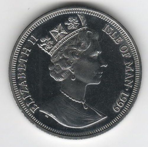 Isle of Man 1 krone 1999 "Space - First Man on the Moon, Mariner Program" UNC (KM # 1002)