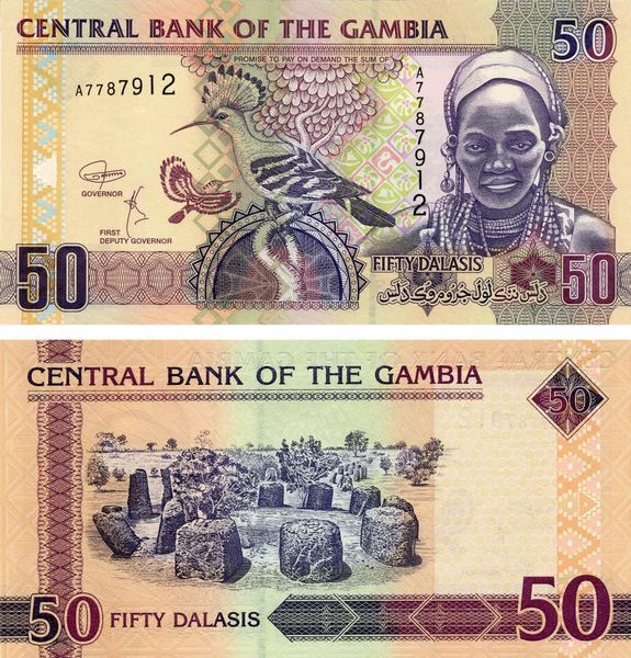 Gambia 50 Dalasi 2018 UNC Bird (P28)