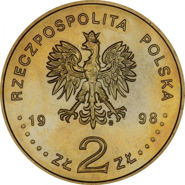 Польша 2 злотых 1998 &laquo;200 лет со дня рождения Адама Мицкевича&raquo; F-VF (Y#352) М06032 фото