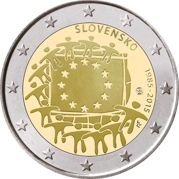 Slovakia 2 euro 2015 "European flag" UNC