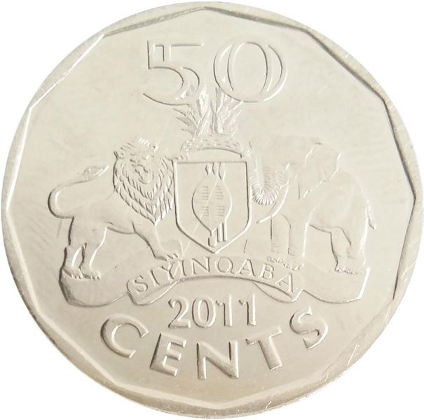 Swaziland 50 cents 2011 UNC (KM # 59)