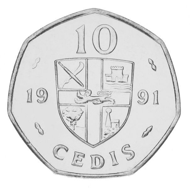 Гана 10 седи 1991 AU-UNC М15763 фото