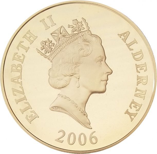 Гернси Олдерни 5 фунтов 2006 &laquo;Первый паровоз Ракета&raquo; Proof (KM#47) М08714 фото