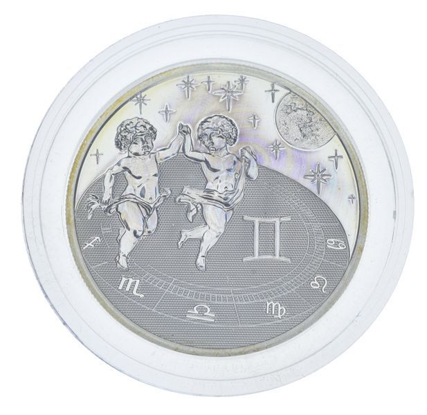 Монета Камерун 500 франків 2010 Срібло UNC Знаки зодіаку - Близнюки М20583 фото