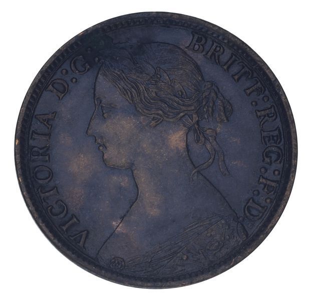 Монета Великобритания 1 фартинг 1866 F-VF М24414 фото