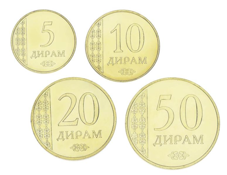 Таджикистан набор из 4 монет 2013-2015 UNC 5, 10, 20, 50 дирам М06449 фото