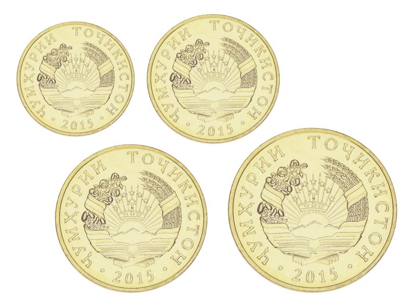 Tajikistan set of 4 coins 2013-2015 UNC