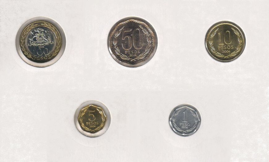 Coins set Chile set of 5 coins 2006 UNC 1, 5, 10, 50 100 pesos