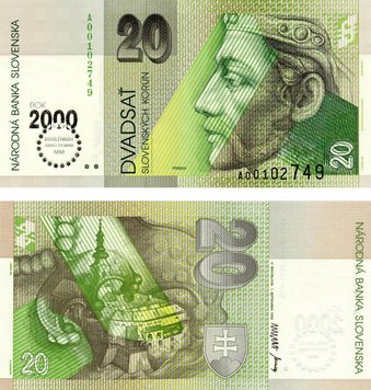 Словаччина 20 крон 2000 «Міленіум 2000» UNC (P34) Б06236 фото