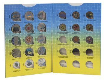 Coins set Ukraine set of 23 coins of 10 hryvnia 2018-2024 UNC Armed Forces of Ukraine in a souvenir album Colored