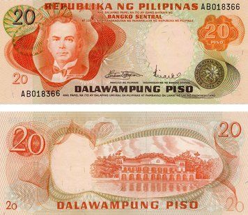 Филиппины 20 песо 1969-1974 UNC Серия Pilipino (P145) Б07521 фото