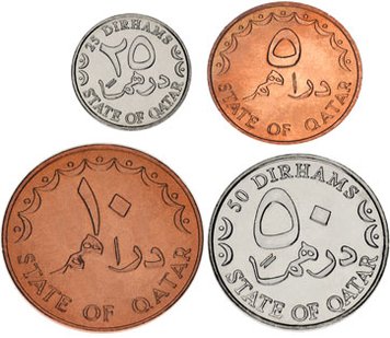 Qatar set of 4 coins 1973-2003 AU-UNC 5, 10, 25, 50 dirham