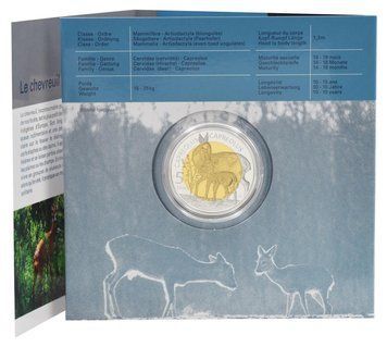 Монета Люксембург 5 євро 2025 Біметал Срібло Proof Європейська козуля в сувенірній упаковці М23389 фото