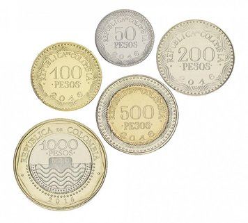 Colombia set of 5 coins 2016 UNC 50, 100, 200, 500, 1000 pesos