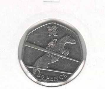 Великобританія 50 пенсів 2011 &laquo;Олімпіада 2012 - Кінний спорт&raquo; VF (KM#1176) М07265 фото