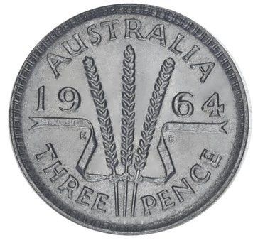 Australia 3 pence 1964 Silver AU-UNC