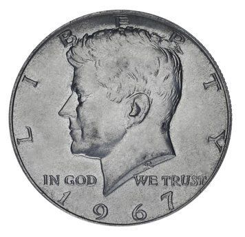 Монета США 50 центів (халф) 1967 Срібло F-VF Джон Кеннеді М18247 фото