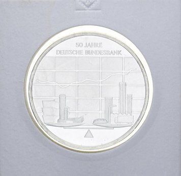 Монета Німеччина 10 євро 2007 &laquo;50 років Німецькому Федеральному банку&raquo; Срібло UNC М10905 фото