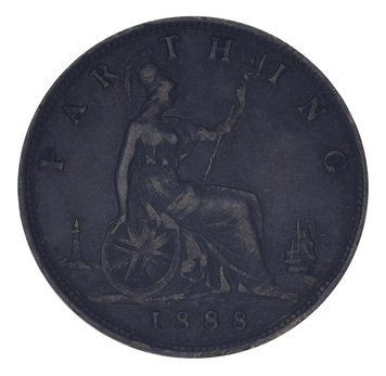 Монета Великобританія 1 фартинг 1888 F-VF М24415 фото