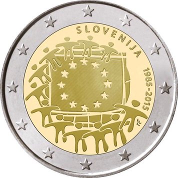 Slovenia 2 euro 2015 "European flag" UNC