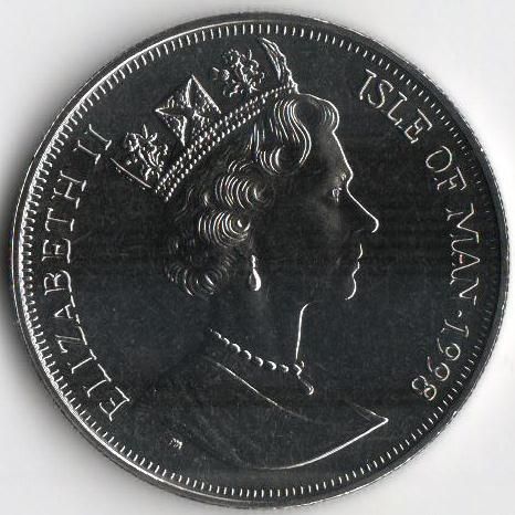 Isle of Man 1 crown 1998 FIFA World Cup France UNC Variety 3 (KM # 809)