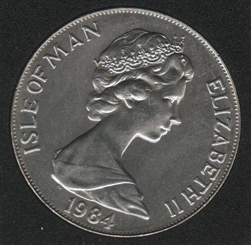 Монета Остров Мэн 1 крона 1984 &laquo;Зимние олимпийские игры в Сараево&raquo; UNC (KM#117) М07908 фото