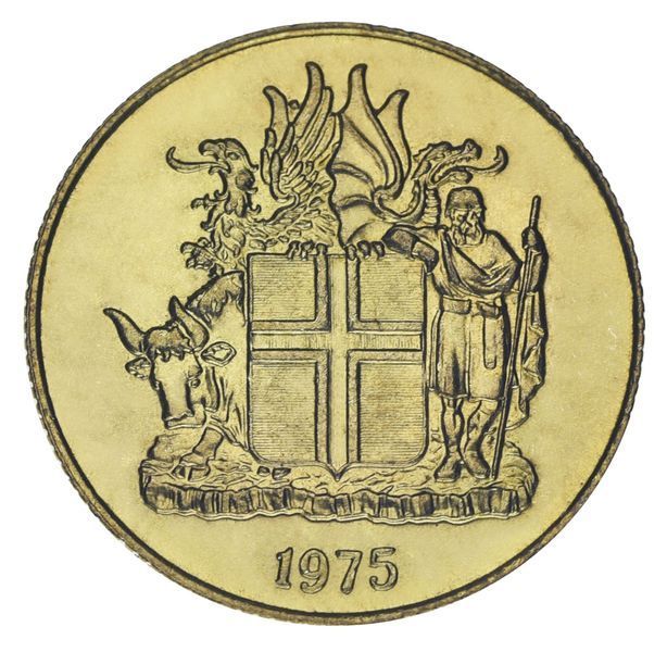 Coin Iceland 1 krona 1975 UNC