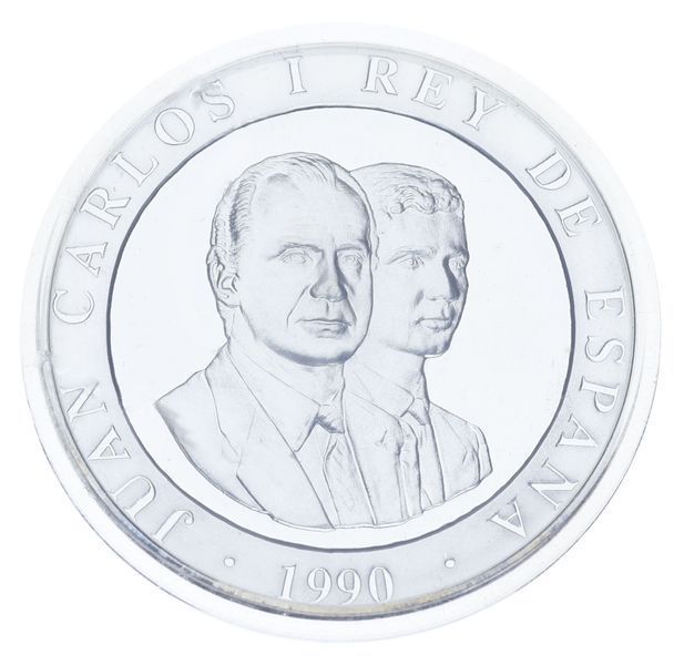 Монета Іспанія 2000 песет 1990 Срібло Proof XXV літні Олімпійські ігри в Барселоні 1992 року - Футбол М23308 фото