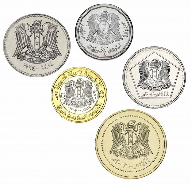 Сирія набір з 5 монет 1993-2003 UNC 1, 2, 5, 10, 25 фунтів М12829 фото