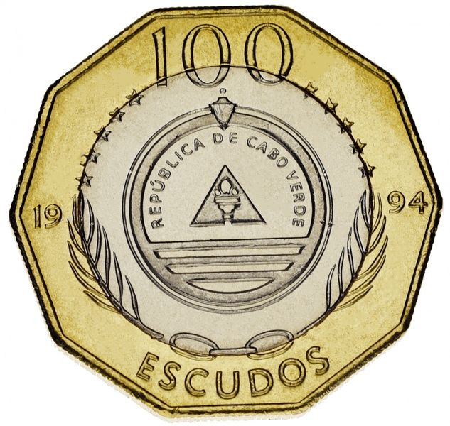 Cape Verde 100 Escudos 1994 Bimetal UNC Bird (KM # 39)