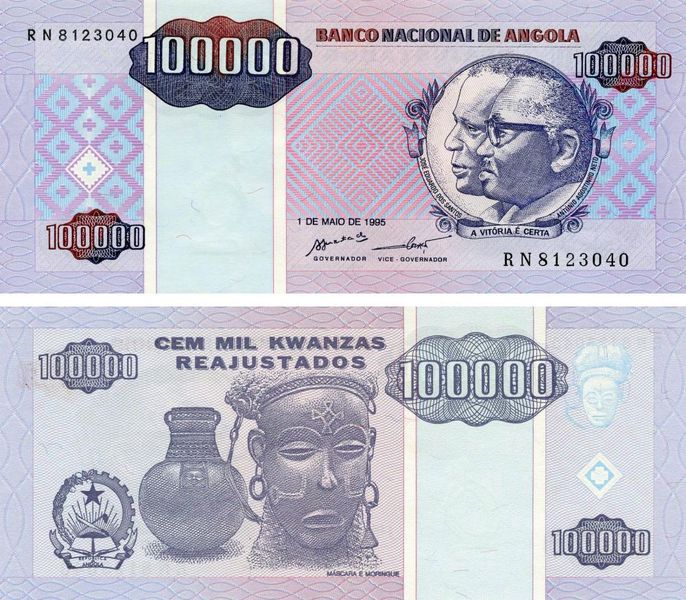 Angola 100,000 kwanzaa 1995 UNC (P139)