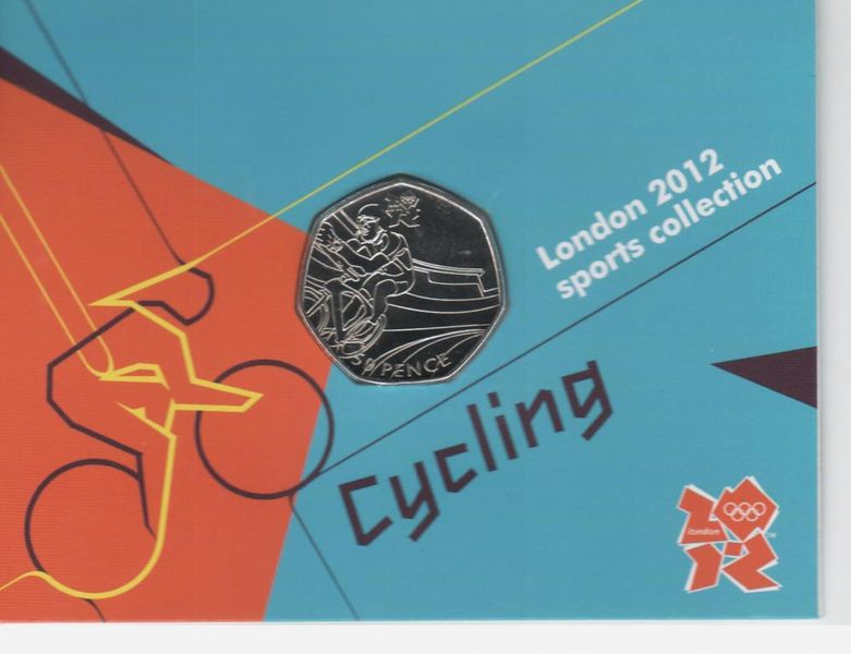 United Kingdom 50 pence 2011 Olympics 2012 - Cycling UNC blister (KM # 1169)