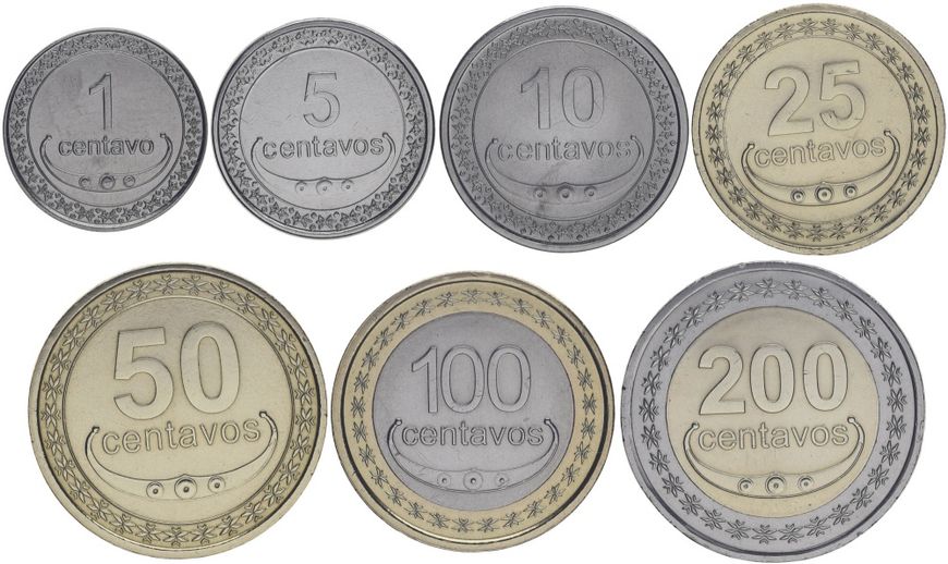 East Timor 7 coins set 2003-2017 UNC 1, 5, 10, 25, 50, 100, 200 centavos