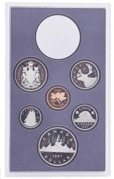 Канада набір з 6 монет 1987 Proof 1, 5, 10, 25, 50 центів, 1 долар М13735 фото