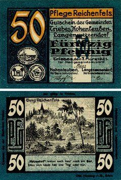 Banknote Germany Notgeld 50 pfennig 1921 F-VF Tribes