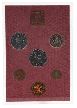 Набір монет Велика Британія набір з 6 монет 1979 AU-UNC 0,5, 1 пенні, 2, 5, 10, 50 пенсів у сувенірному пакуванні М23761 фото
