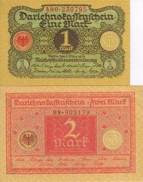 Germany set of 2 banknotes 1920 UNC 1, 2 stamps