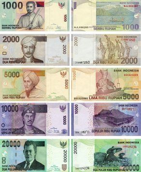 Набір банкнот Індонезія набір з 5 банкнот 2007-2016 UNC 1000, 2000, 5000, 10000, 20000 рупій Б16988 фото