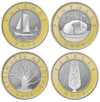 Lithuania set of 4 coins 2013 UNC