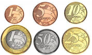 Бразилія набір з 6 монет 2004-2017 UNC 1, 5, 10, 25, 50 сентаво, 1 реал М12950 фото