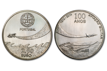 Монета Португалія 2,5 євро 2014 &laquo;Військова авіація&raquo; UNC (KM#841) М05818 фото