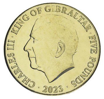 Монета Гібралтар 5 фунтів 2023 UNC Чарльз (Карл) III Charles III М21054 фото