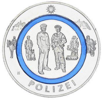 Монета Німеччина 10 євро 2024 Біметал з полімером UNC D Поліція М19686 фото