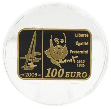Монета Франція 100 євро 2009 Proof Художник - Клод Моне (Au 920, 17 грам) М23510 фото