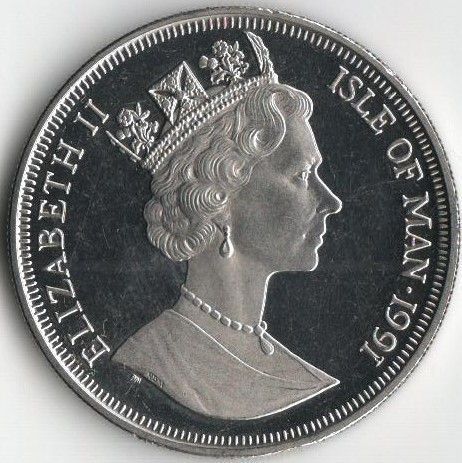 Остров Мэн 1 крона 1991 &laquo;Кот. Кошка&raquo; UNC (KM#292) М07959 фото