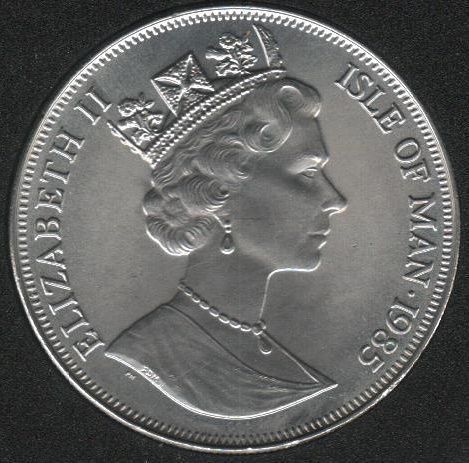 Монета Остров Мэн 1 крона 1985 &laquo;Королева мать&raquo; UNC Разновидность 1 (KM#221) М07909 фото