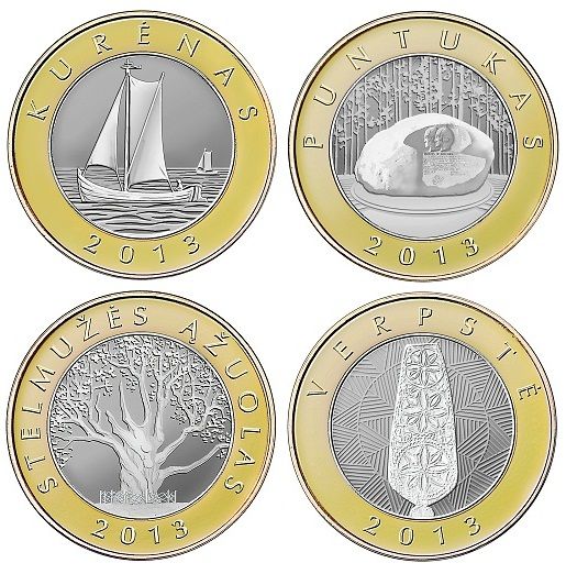 Lithuania set of 4 coins 2013 UNC