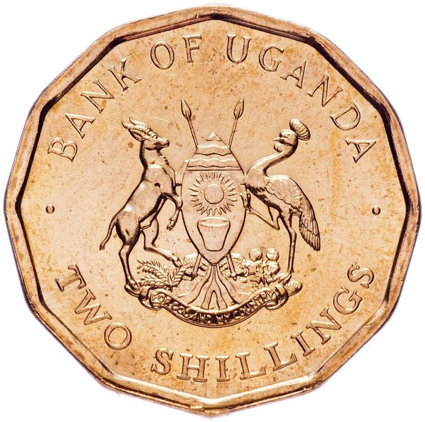 Uganda 2 shillings 1987 VF (KM # 28)